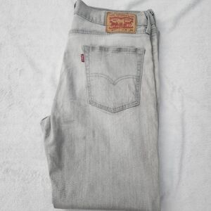 Levi's 514 Men's Light Grey‎ Washed Classic Straight Fit Jeans 32-Altered inseam